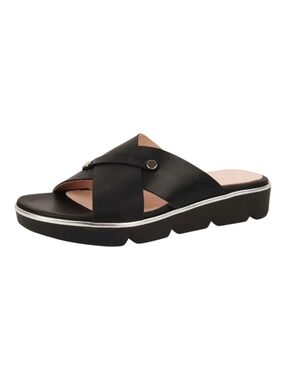 Patricia Green Catalina Sport Sandal Black Leather Slide Platform Size 40 Made i